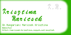 krisztina maricsek business card